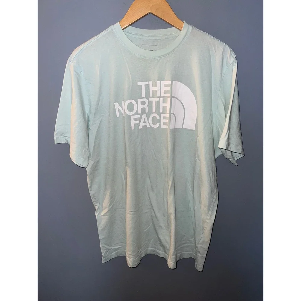 The North Face Mens Large Mint Green Graphic Logo Short Sleeve T-Shirt Tee